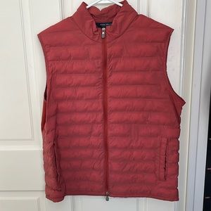 Peter Millar Golf Stitchless Baffle Vest Mens Size Large Orange Spice